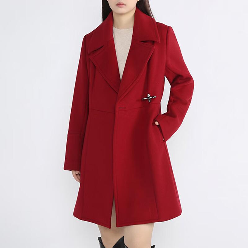 Anlom Women's Mid-Length Wool Blend Coat