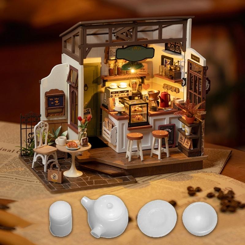 Silicone Miniature Teas Set Mold High Temperature Resistant Epoxy Mould for Home Baking Easy Demold Food Toy Mould