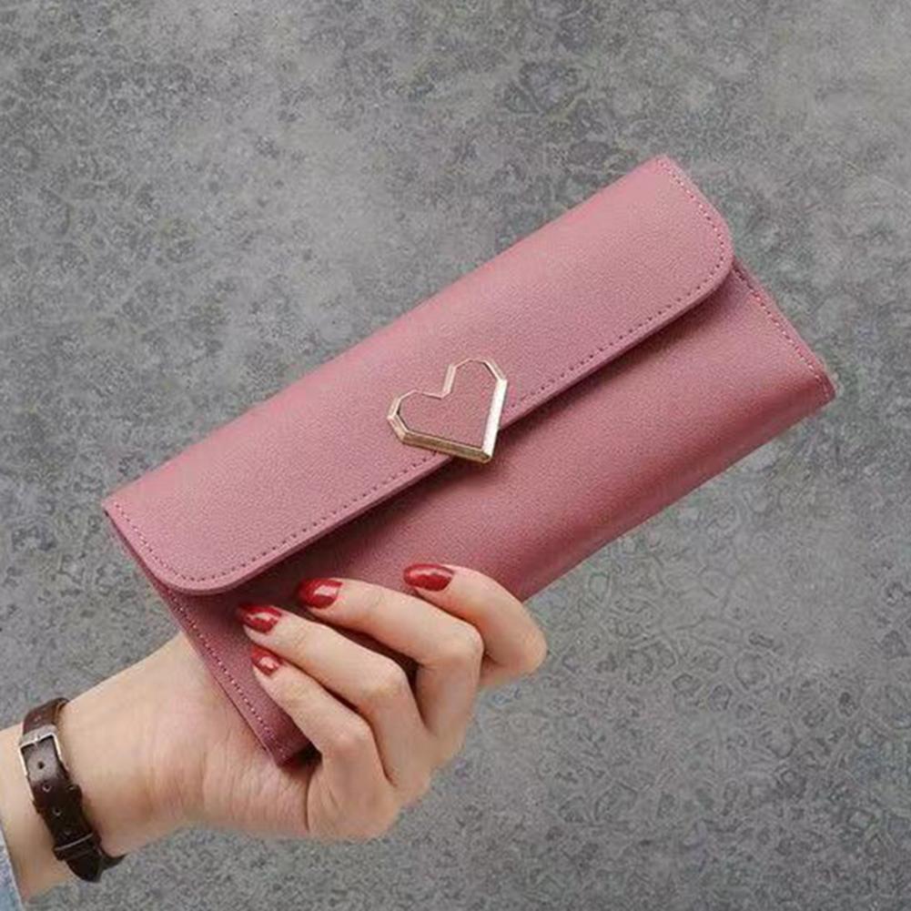 Luxury Designer Women Walletstrendy Heart-Shaped Long Clutch Bag Wallet Multifunctional Love Pattern Coin Purse