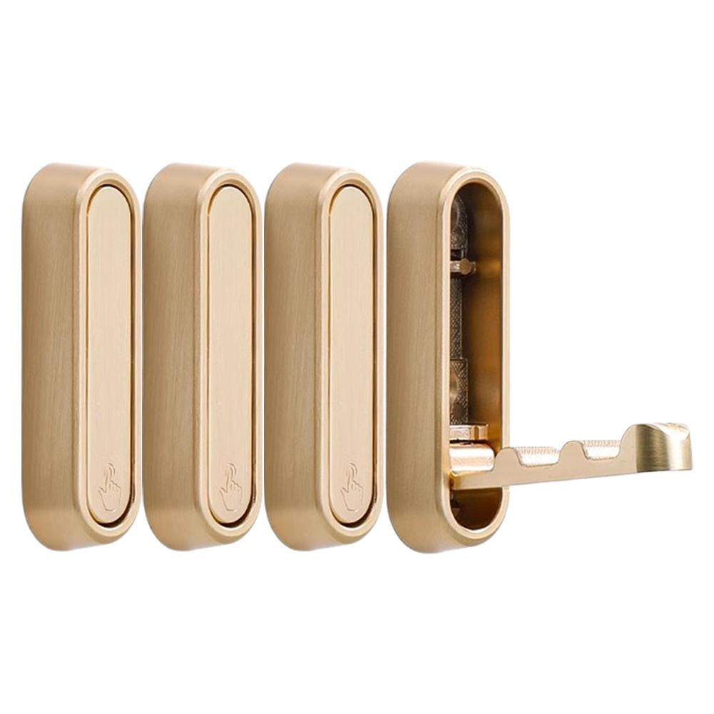 

4 шт. Складной настенный крючок Вешалка для полотенец из цинкового сплава Дверная вешалка для одежды Пальто Шляпы Сумки Крючок для халата Вешалка для одежды для дома Кухни Ванной комнаты золотой