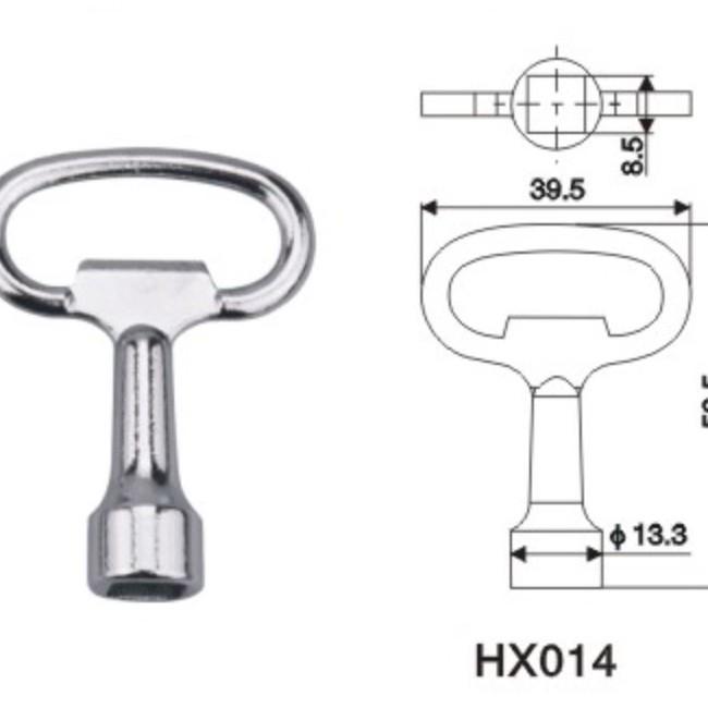 Universal MS705 Key for Triangle & Four-Corner Cabinet, Elevator Door & Water Meter Box Locks.