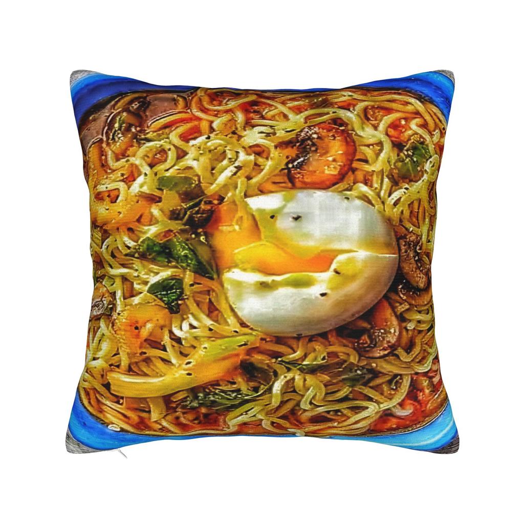 Spicy Shrimp Combination Noodles Pillowcases  Kawaii Pillow Case For Living Room Chair Soft Pillow Cover