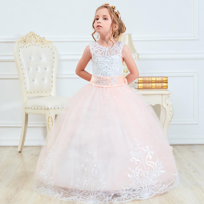 Girls Evening Party Dress 2019 Girls Handmade Beading Dresses Elegant  Princess Girls Wedding Costume  buy at low prices in the Joom online store