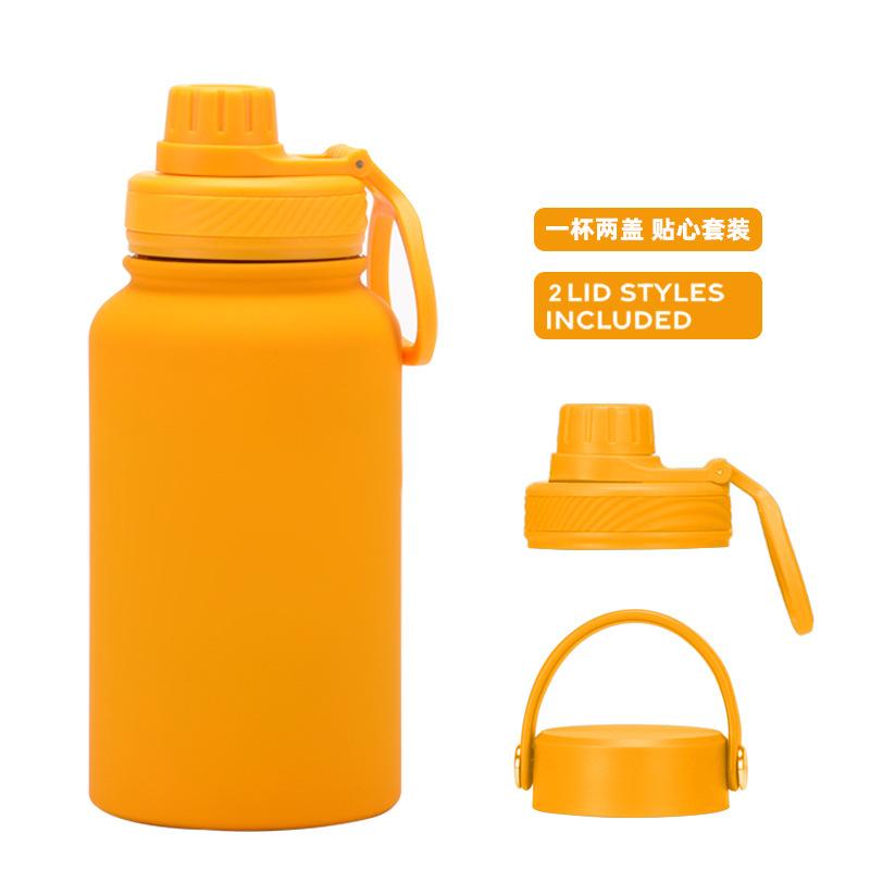 Ein Becher mit Doppelwand 650 ml Edelstahl Thermosbecher Große Kapazität Wasserbecher Tragbar Outdoor Doppelwandig Trinkflasche Sportkessel