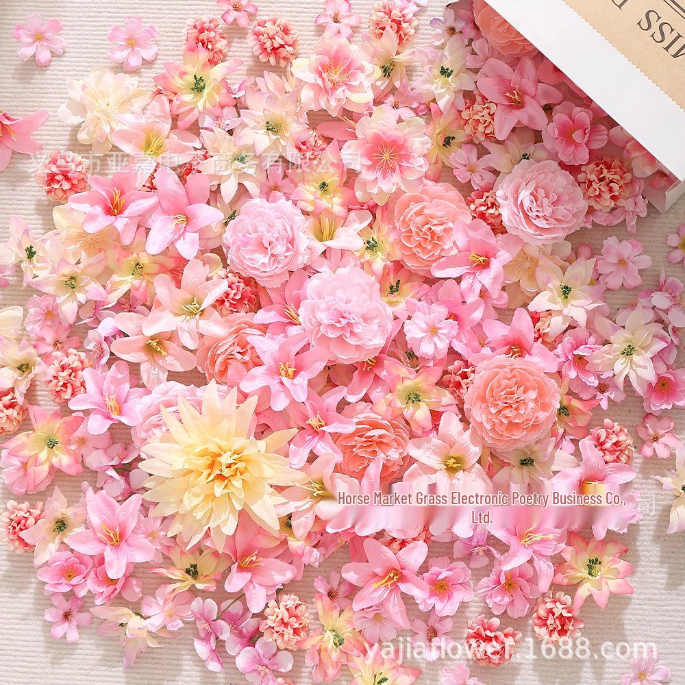 50-Piece Realistic Artificial Flower Set: Hairpins, Wreaths & Hanfu Accessories for Weddings & DIY Projects