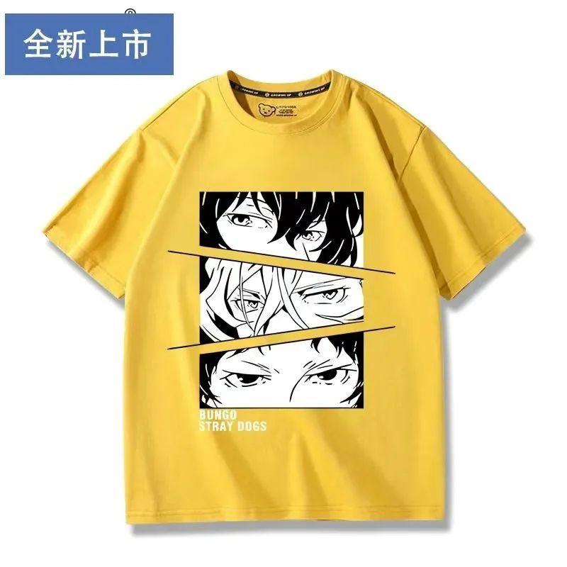 New Anime Dazai Osamu Nakahara Chuuya Cosplay Printed Short Sleeve TShirt Casual Tee Fashion Vintage Shirts Versatile In Summer