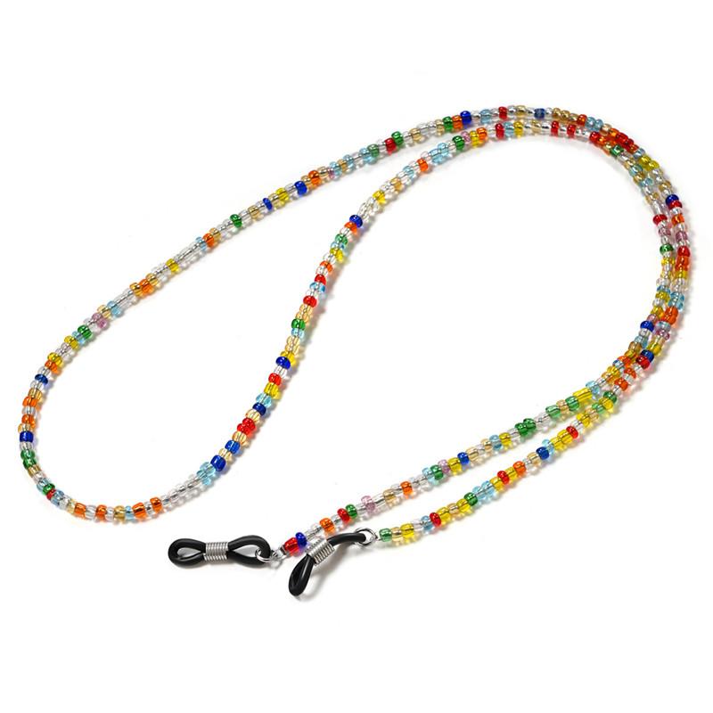 Modische Brillenketten für Damen Birnenförmige Kristall Sonnenbrillenketten Brillenbandhalter Brillen Lanyard Halskette Riemen Kordel beige
