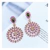 TIANSHE New Model Sector Long Style Pendant Earrings High-end Fashion Temperament Colorful Zircon Earrings