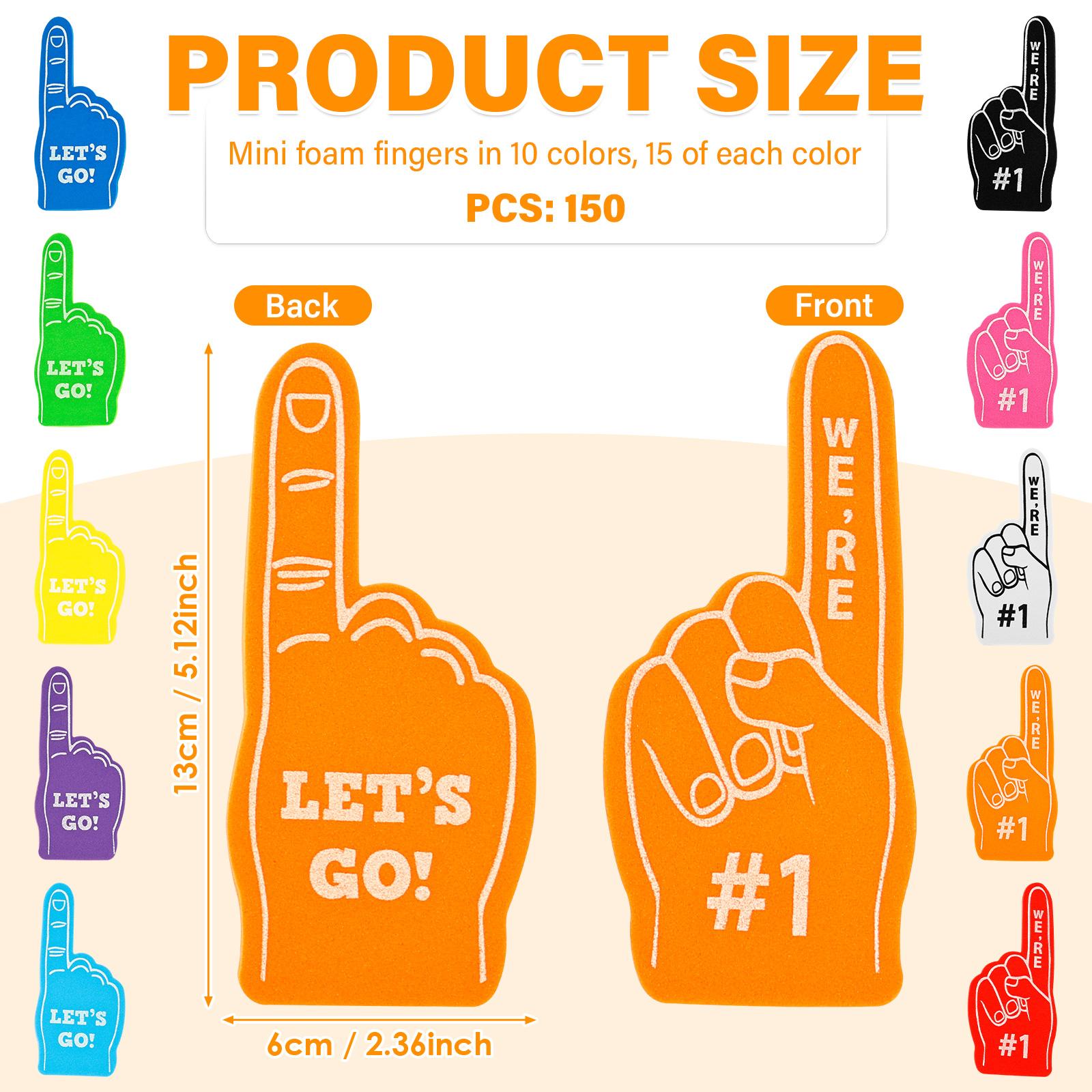 50/150Pcs Mini Foam Finger Cheerleading Props Hand Finger Fun Number1 Foam Fingers for Cheering Cheerleading Celebration Contest