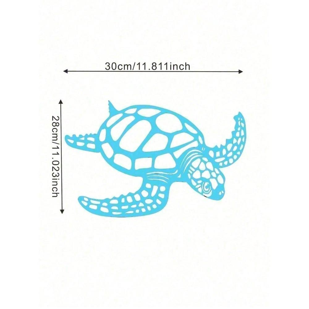 Coastal Sea Turtle Metal Wall Art, Hollow Ocean Decor for Living Room, Bedroom, Bathroom, Nautical Hanging, Boho Home Accents, Gift for Sea Lovers
