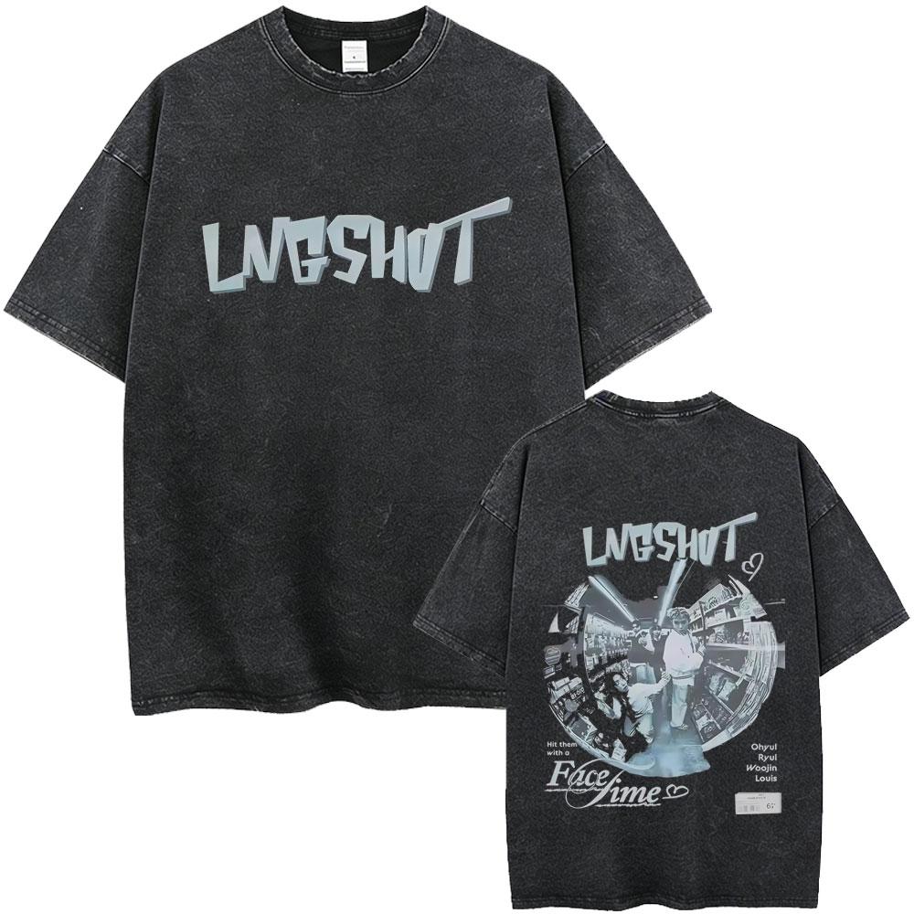 Washed Vintage Lngshot Cartoon Graphic T Shirt SHOT CALLERS Album 2026 Tshirts Men Women Kpop Fashion Trend Tshirt Streetwear