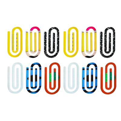 12PCS Bright Colored Acrylic Book Mark Clips With Multipurpose Use For Documents And Reading