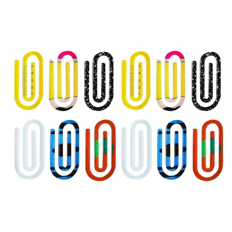 12 Pezzi Segnalibri Acrilici Colorati Brillanti Con Uso Multiuso Per Documenti E Lettura