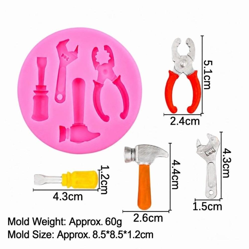 Flexible Silicone Silicone Fondant Mold Hammer Spanner Design Fondant Topper Mold  DIY Projects