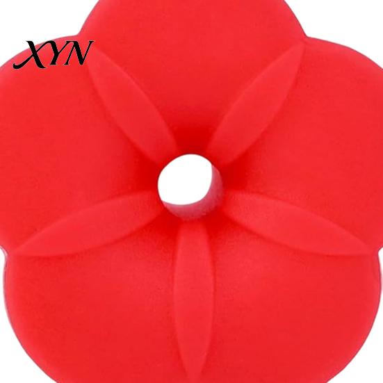 Universal Hummingbird Feeder Replacement 4PCS Parts, Simulated Red Flowers Shape, Scratch-free Bird Part Fit Silicone Waterproof Accessories,