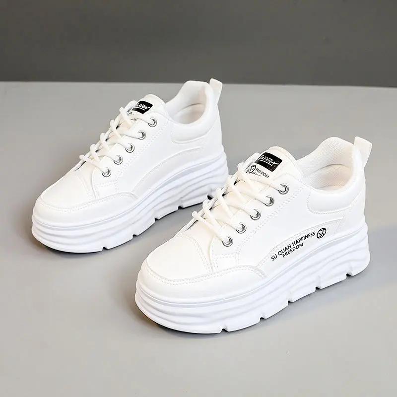Women Shoes Trend Woman Chunky Sneakers Korea Hidden Increase Thickess Platform Shoes Outdoor Breathable Comfortable Casual Shoe