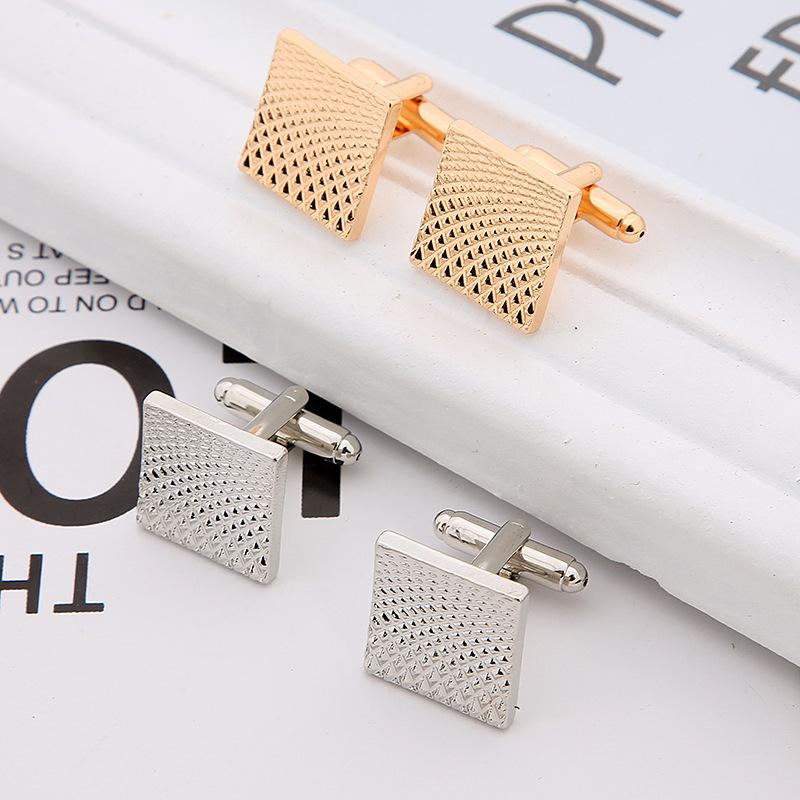 Luksusowa Jakość Męskie Spinki do Mankietów Klasyczne Geometryczne Kwadratowe Metalowe Gwoździe do Rękawów Modne Guziki do Mankietów do Ubrań Męskich Ślub Cyrkonia