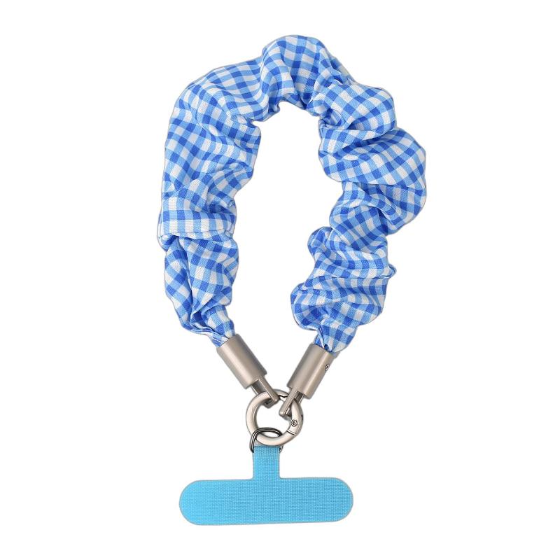 Korean Floral Plaid Phone Wrist Strap Women Detachable Phone Chain Universal Anti Lost Lanyard Cute Daily Phone Wristband