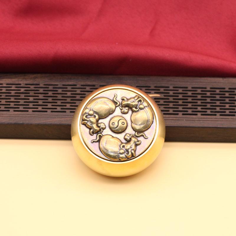 Brass Six-Sided Rotating Fortune Spinner Decompression Ornament