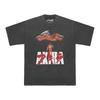 Akira Anime Graphic Print T-shirt Unisex Vintage Washed Cotton Short Sleeve Harajuku Streetwear Loose Oversized Casual Summer Tee