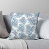 Blue Sea Fan Coral Coastal Square Pillowcase Polyester Linen Velvet Pattern Zip Decor Sofa Seater Cushion Cover Wholesale