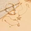 Bohemian Zinc Alloy Shell Waterproof Anklets Gold Plated 3pcs/set Sea Star Shell Conch Foot Chain for Summer Beach Women