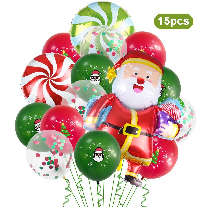 Festive Red & Green Confetti Christmas Foil Balloon Set