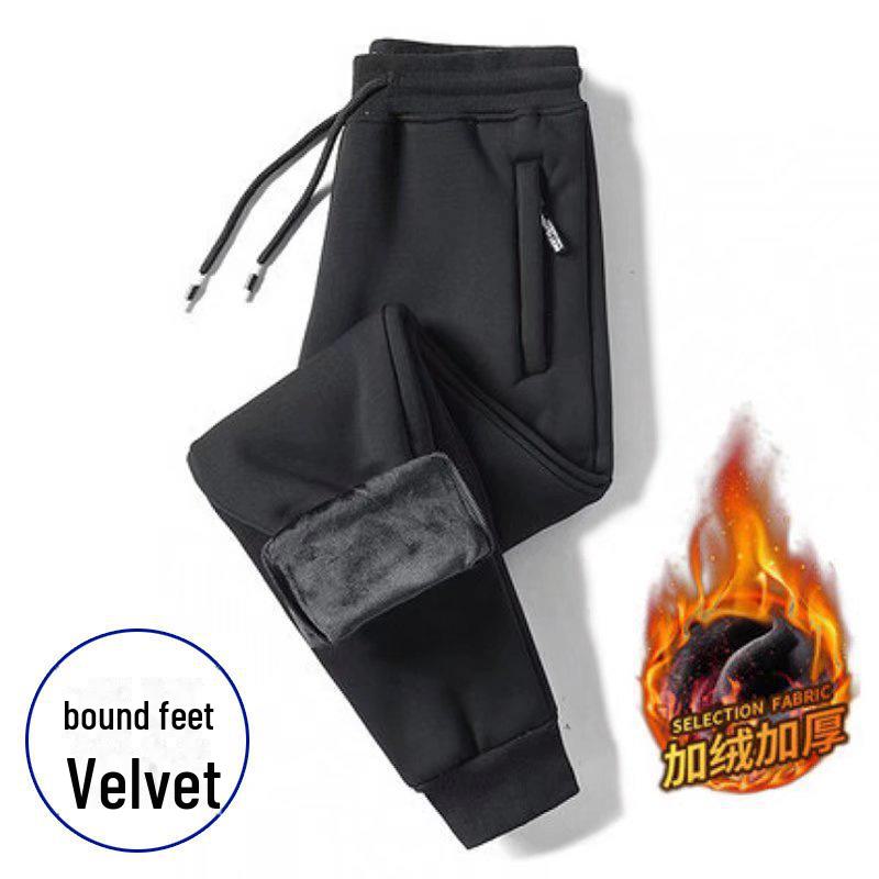 

Мужские теплые узкие спортивные штаны с флисовой подкладкой: Повседневный, плотный, прямого кроя. L [100-115 kg]