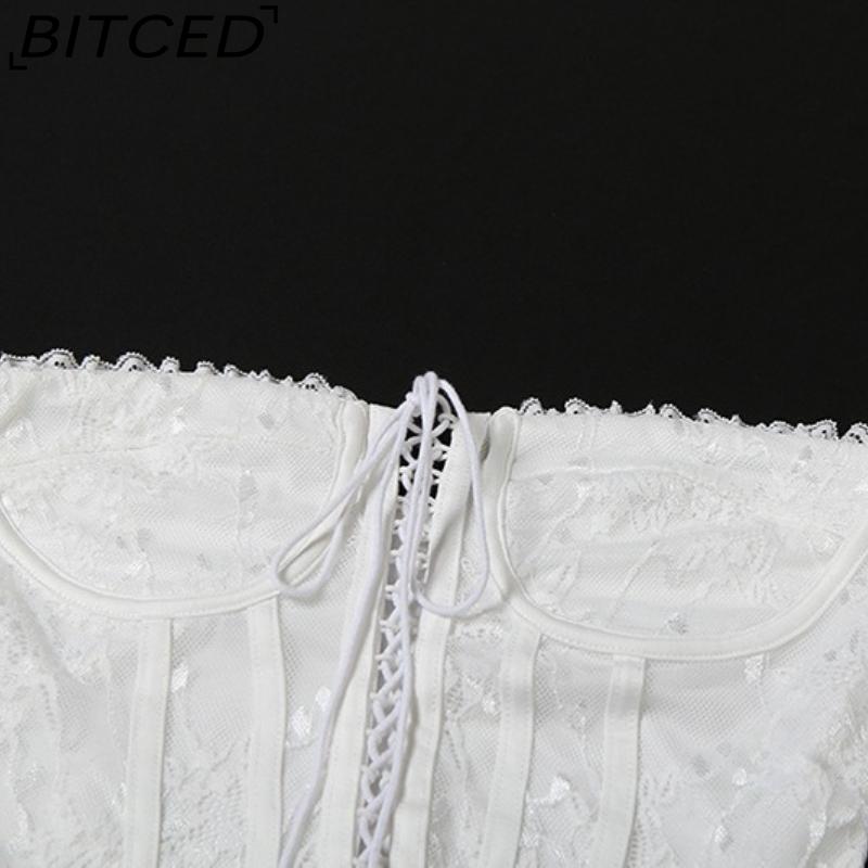 BITCED Spring Women's Solid-Color Slim-Fit Streetwear Off-Shoulder Wrap-Top with Backless Design