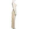 Women's Solid Color Halter Crop Top & Low Waist Ruffle Maxi Skirt Set, Two Piece Party Outfit