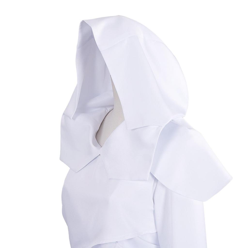 Arcane Mel Weißes Schlitzkleid Cosplay Kostüm für Damen - Anime-inspiriert Europäischer & Amerikanischer Stil