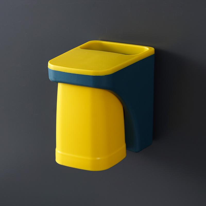 

Настенный набор держателей для зубных щеток с местом для хранения и стаканом для полоскания рта для электрических зубных щеток