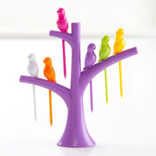 

Модный Креативный Кронштейн Верхушки Дерева Птица Фруктовая Вилка Фрукты Кухня Овощи фиолетовый