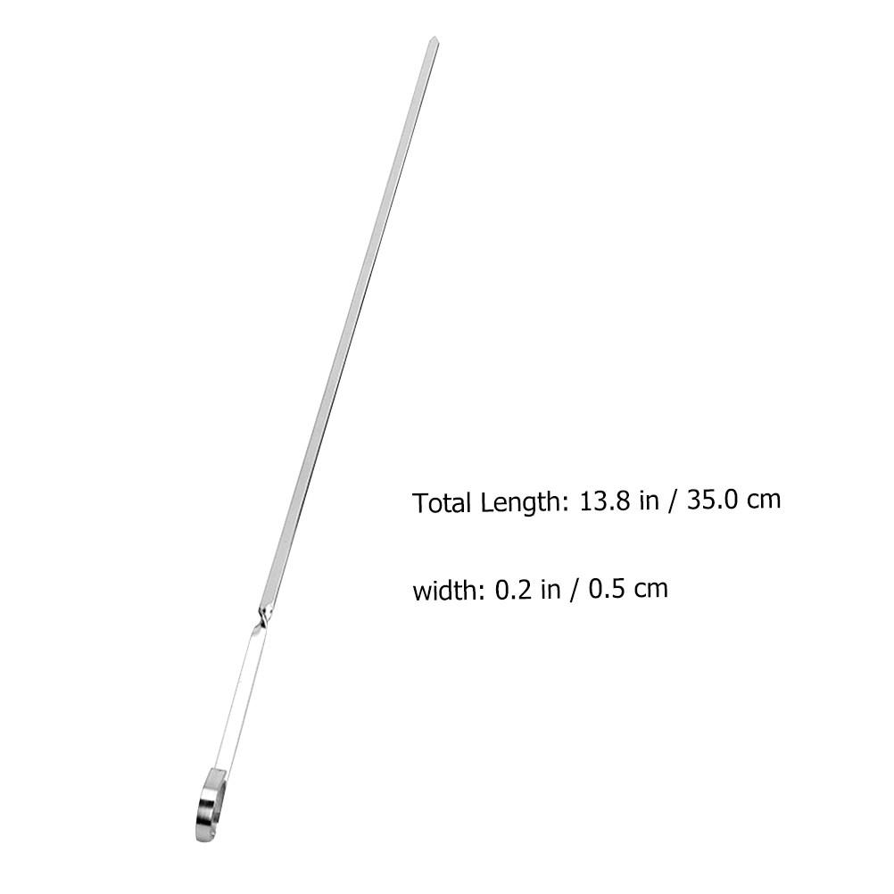 

10Pcs Curved Hook Flat Skewers Stainless Steel Reusable Bbq Grill Sticks for Easy Food Handling Outdoor Barbecue Kit
