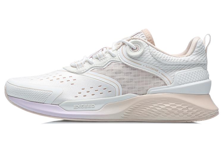 Li Ning Нескользящие износостойкие низкие беговые кроссовки женские Туманно-белые AGLR056-1 35.5