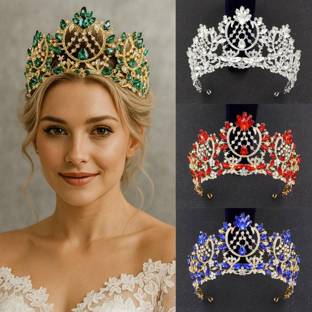 Rhinestone Bridal Crowns Luxury Crystal Crystal Cake Topper Baroque Pageant Crowns For Women