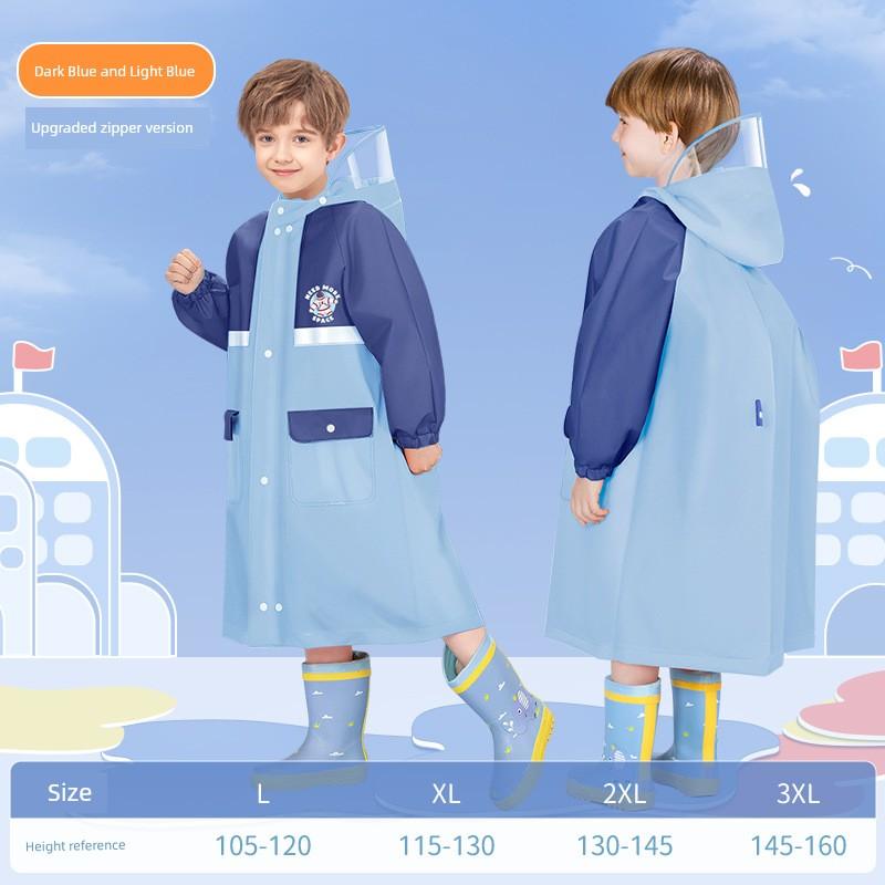 Kinder-Regenmantel, College-Stil, für Kindergarten, ältere und jüngere Kinder, mit Platz für Rucksack, Vollständig wasserdicht, Kinder-Regenponcho