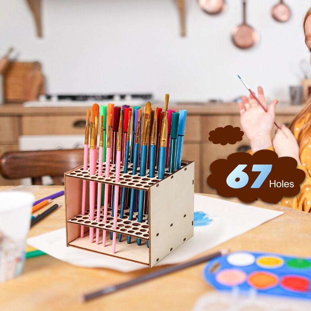 Multihole Watercolor Brush Rack DIY Pen Drying Stand Minimalism Desk Organizer  Art Tools