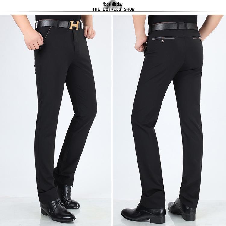 Men's Autumn Slim Fit Korean Style Black Business Casual Trousers
