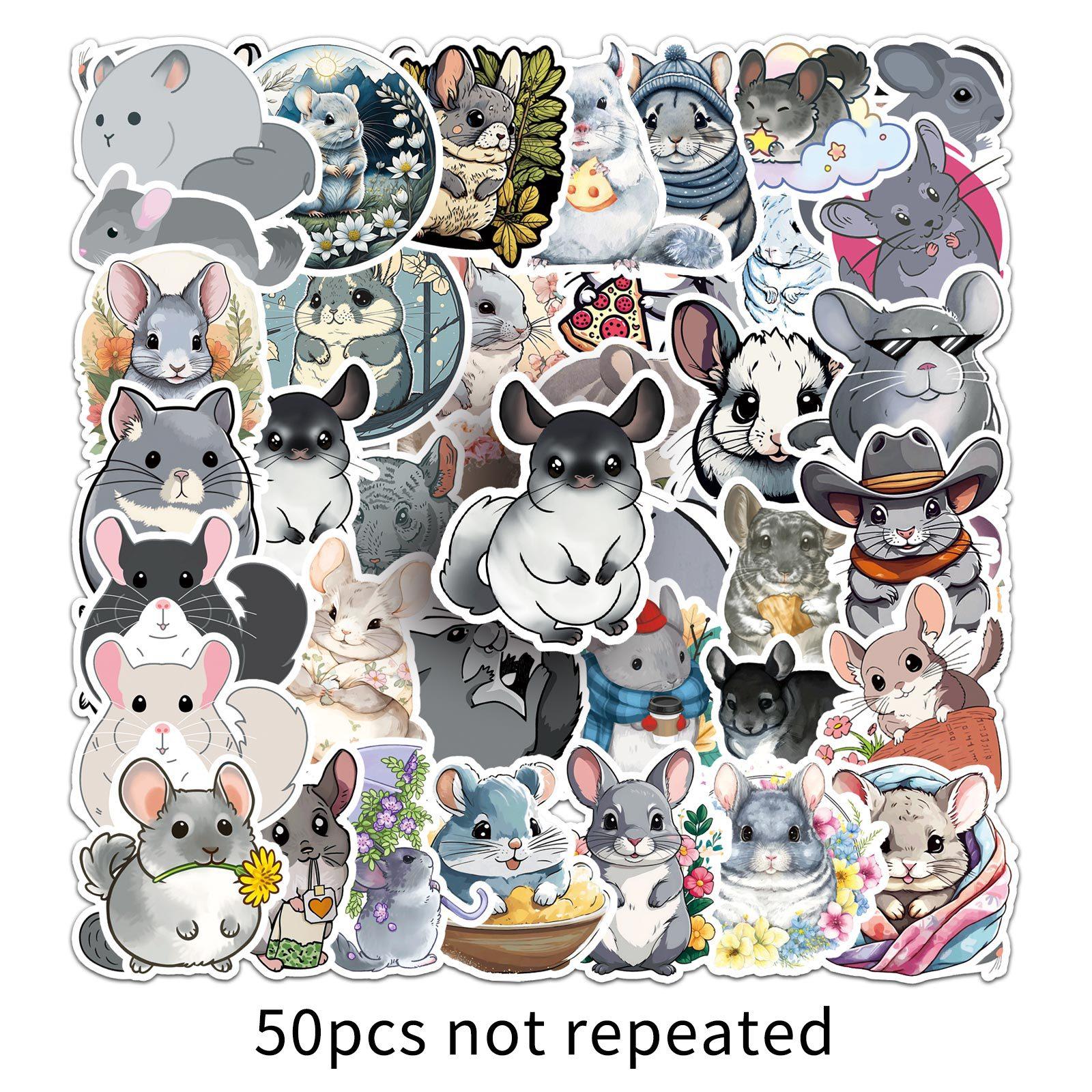

50 Chinchilla Graffiti Stickers Personalized Cartoon Cute Animal Decoration Mobile Phone Case Suitcase Water Cup Stickers