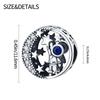 Original Charms Copper Plated Starry Sky Blue Zircon Beads Fit Bracelet Women Jewelry Making Diy Gift