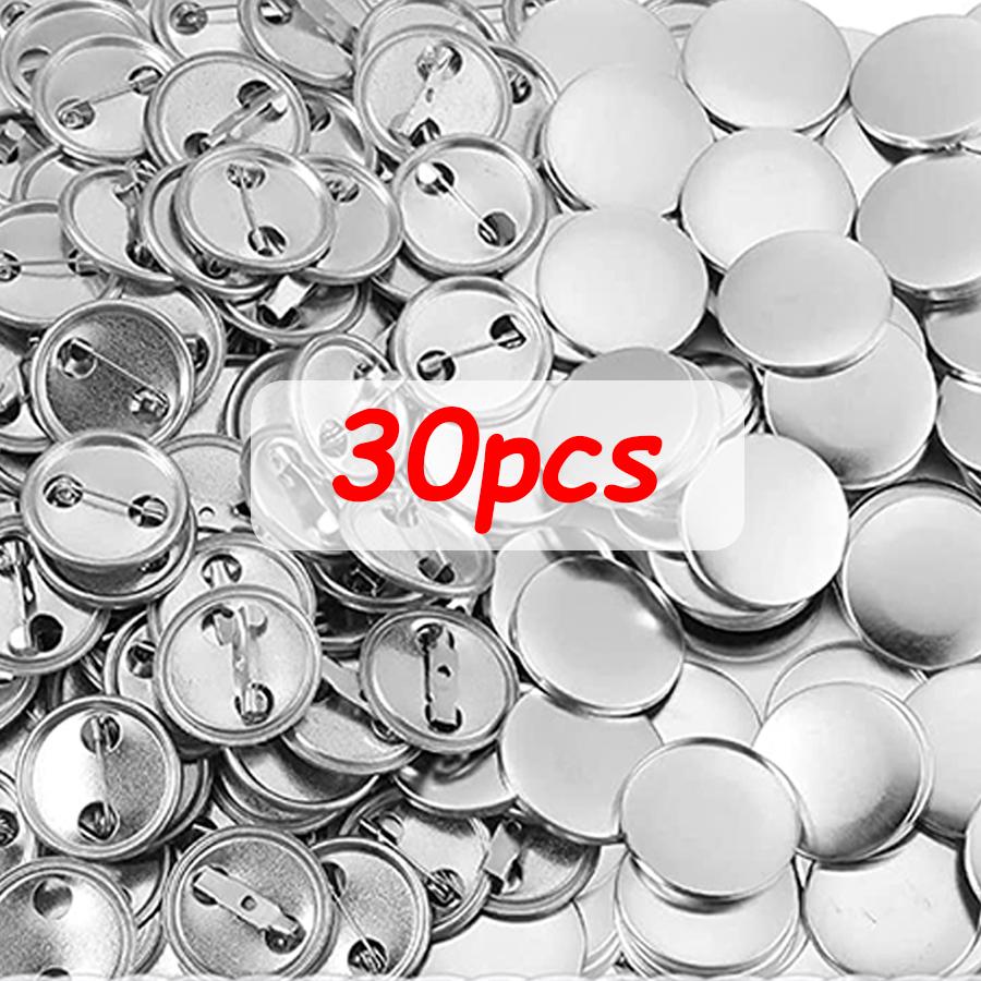 

30/60Pcs 37mm Tinplate Blank Button Badge Kits Shiny Metal Medal with Pin, Handmade DIY Craft Supplies for Decorative Badges