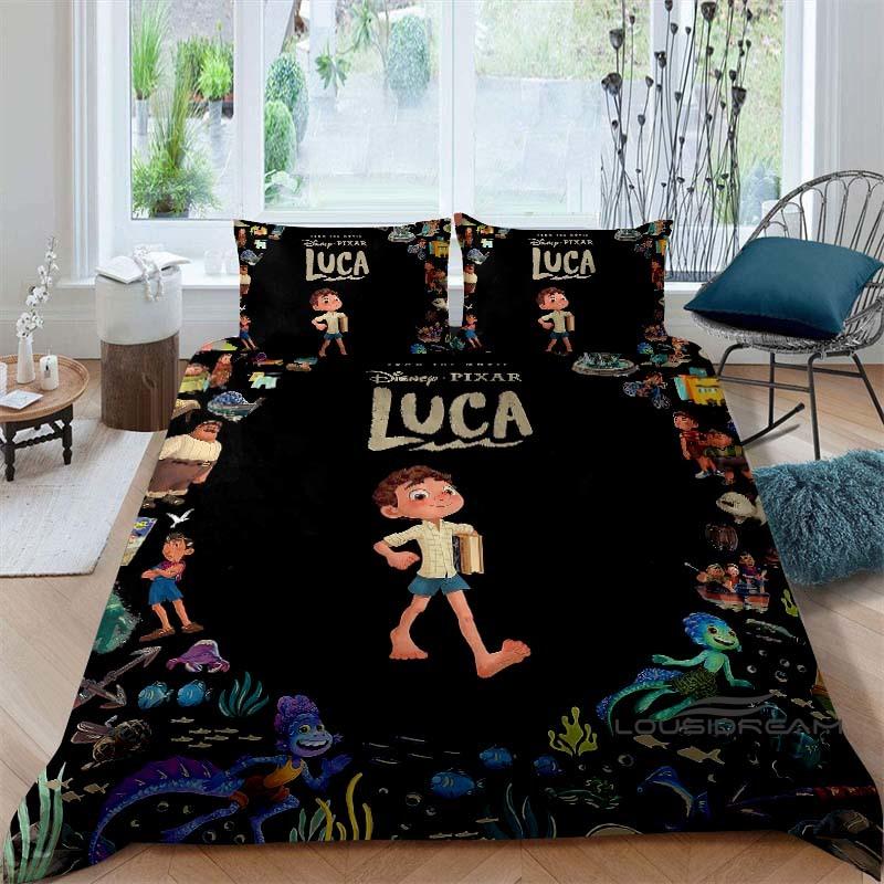 3D Printed Cute Disney Luca Duvet Cover and Pillowcase Set - Home Decor, Creative Plus Size Bedding Set