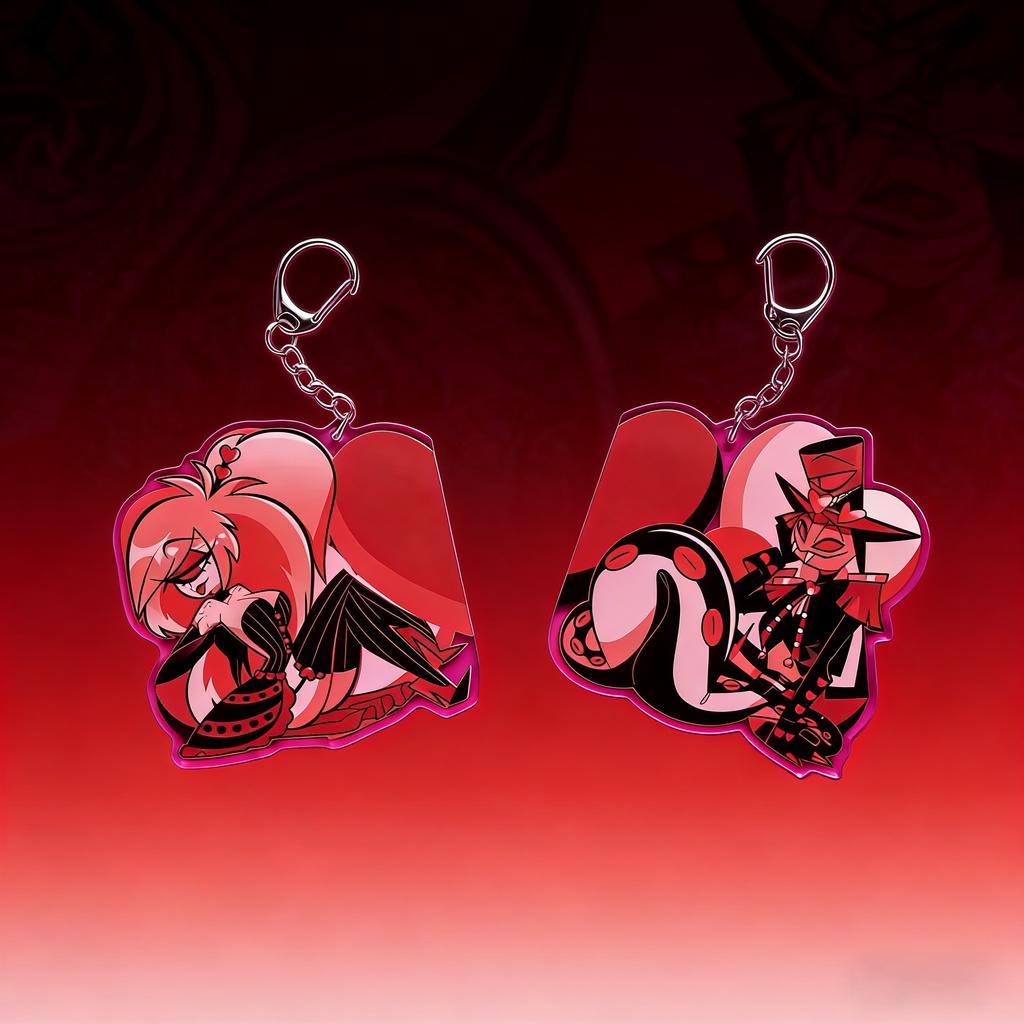 Hazbin Hotel Acrylic Keychains Party Gift For Guest Couples Bag Backpack Bag Pendant Ornament Decoration Party Favor Baby Shower