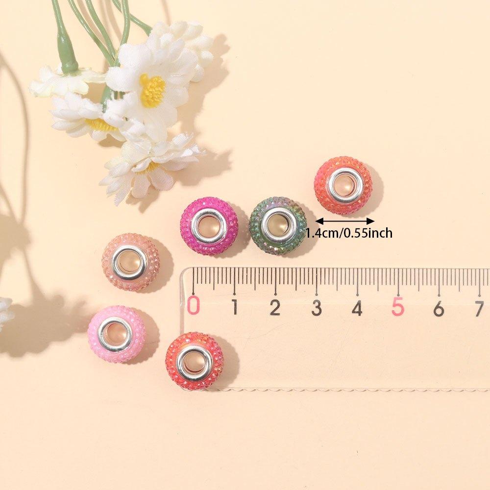 7/14/21pcs Resin Material European Large Hole Spaced Beads Large Hole Beads Decorative Beads and Beads DIY European Accessories Bracelet Necklace