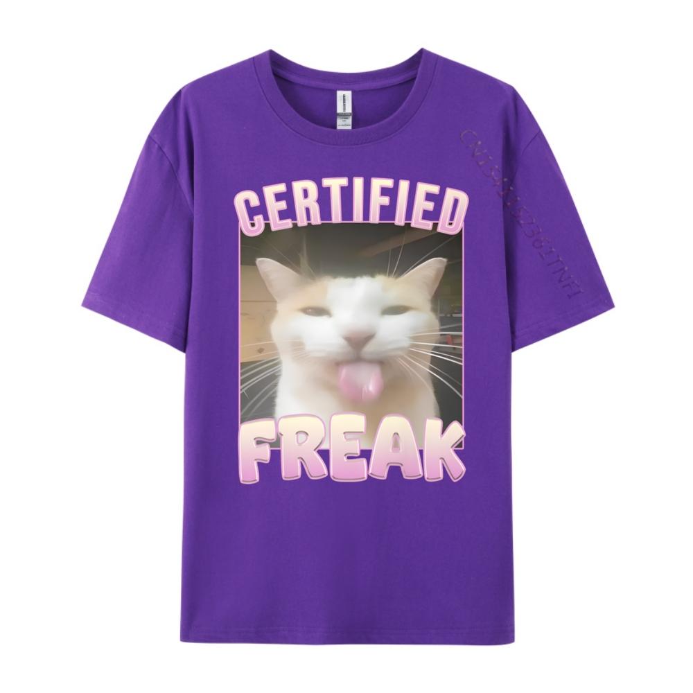 Certified Freak Cat Meme Mens Clothing Free Shipping Clothes Tee Shirt