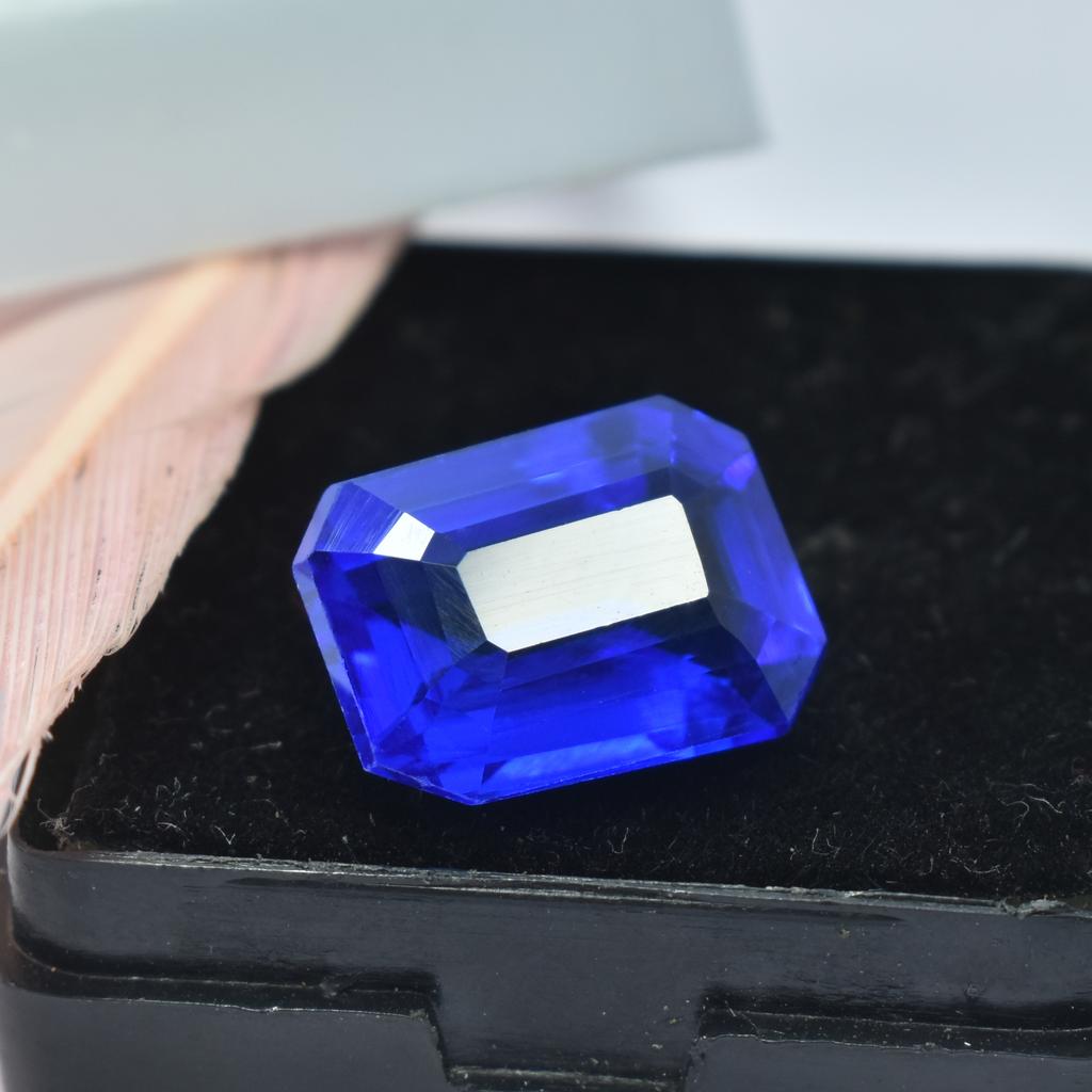 Blue Excellent Tanzanite Loose Gemstone CERTIFIED 7.15 Ct Natural Emerald Shape. SU-159