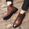 Men Blue Ankle Boots Motorcycle Casual Brown Boots Dress Formal Black Leather Tuxedo Wedding Derby Boots