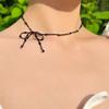 FANTASTIC PLANET Ribbon Beads Necklace (BLACK)