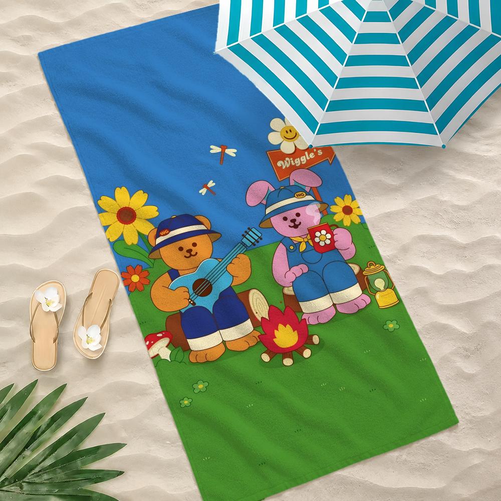 Cartoon Wiggle Cartoon Towel Microfiber Beach Towel Quick Dry Absorbent Soft for Swimming Yoga Resort Travel Camping